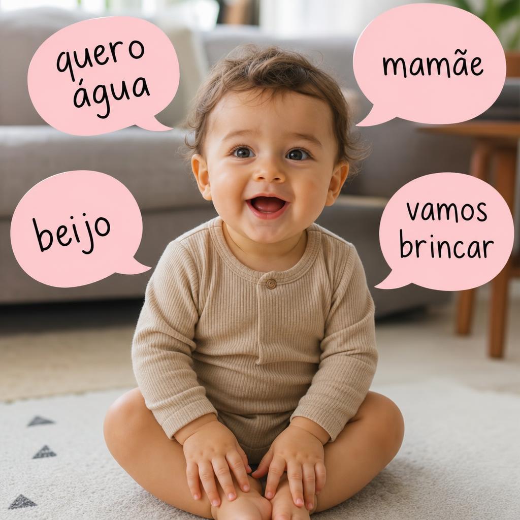 Bebê falando palavras após o Guia Prático da Fala